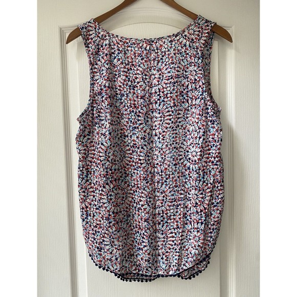 Trixxi V-Neck Sleeveless Colorful Firework Side Slit Flowy Top Size Medium - Picture 2 of 5